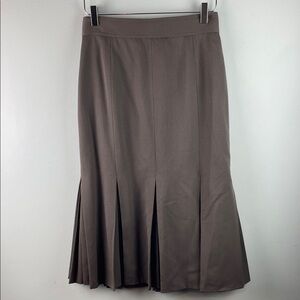 Harve Benard Purple 100% Wool Pleated Skirt Size 12